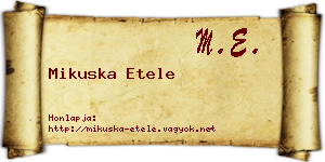 Mikuska Etele névjegykártya